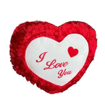 Coeur en peluche, I love you, Rouge, 45cm, Toucher agréable et tout doux, 100% polyester 