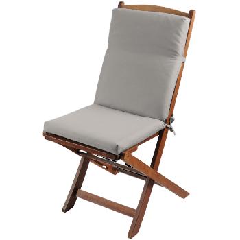 Coussin de chaise/fauteuil extérieur déhoussable, Couleur Lin, 40x90cm, 100% Polyester, Imperméable, Attache à clips
