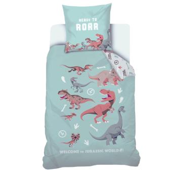 Housse de couette Jurassic World Dino Roar, Bleu, Enfant, 140x200cm, 1 personne, 100% Coton, Oeko-Tex