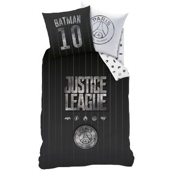 Housse de couette PSG x Justice League, Gris fonc, 140x200cm, 1 personne, 100% Coton