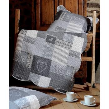 Boutis Arkansas Gris 220x240cm, 2 Taies 65x65cm, 100% Microfibre