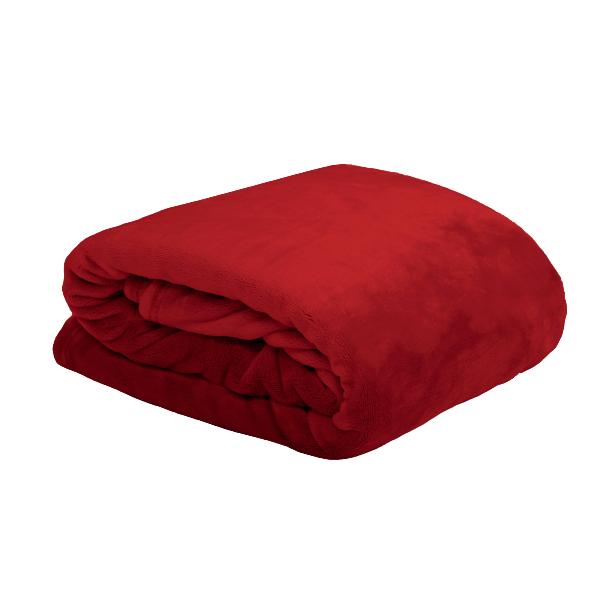 Couverture Moelleuse Doudou, Toucher tout doux, Rouge, 220x240cm, 100% Polyester