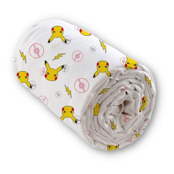 Drap housse Pokmon, Micromotifs, Multicolore, 1 personne, 90x190cm, 100% Coton Oeko-Tex