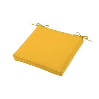 Galette de chaise déhoussable, Curry, 40x40cm, 100% Microfibre, Attache à lacets