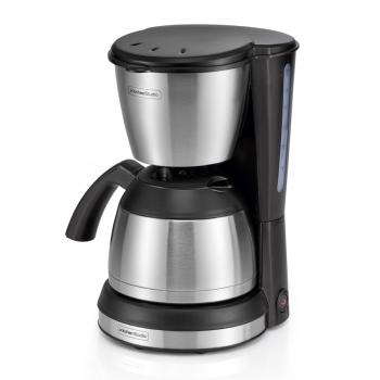 Kitchen Chef Cafetière à filtre Isotherme, Inox/Noir, Carafe en inox, 1,2L pour 10/12 Tasses, 800W