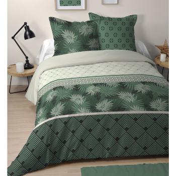 Housse de couette Tanna, Thème nature, Vert, Adulte, 240x260cm, 2 personnes, 100% Coton