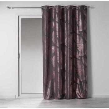 Rideau à oeillets Metallise, Anthracite/Or rose, 140x260cm, 100% Polyester