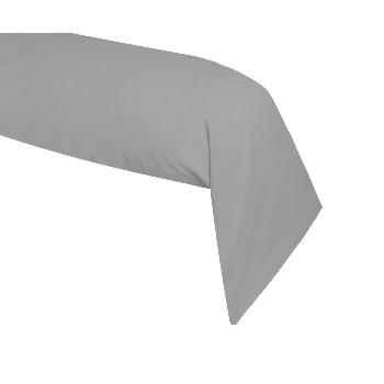 Taie de traversin unie, 45x185cm, Standard, Perle/Gris clair, 100% Coton 57 fils, Oeko-Tex