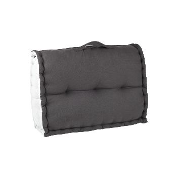 Dossier Palette bicolore, Couleur Gris/Perle, Coussin 60x40x22cm, 100% Coton