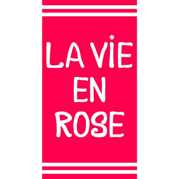 Drap de plage/Bain, La Vie en Rose, Rose, 90x170cm, 100% Coton, Haute qualité