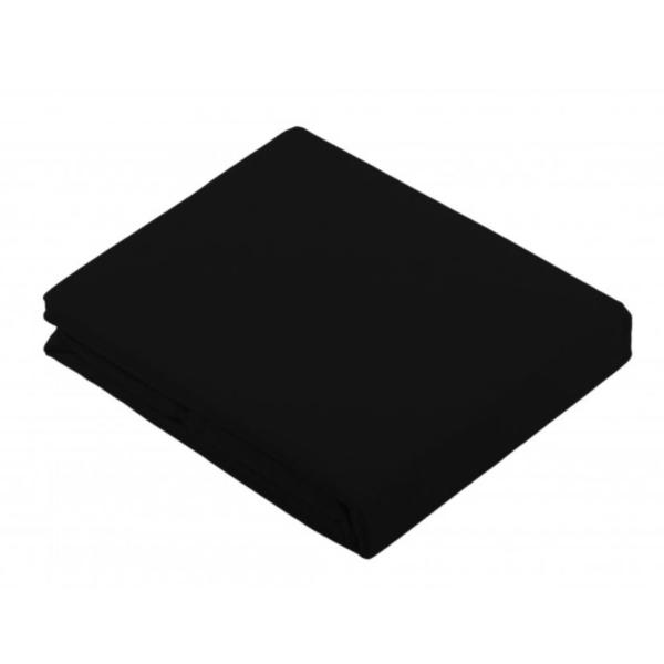 Drap plat uni 240x300cm, 2 personnes, Couleur Noir, 100% Coton 57 fils, Oeko-Tex