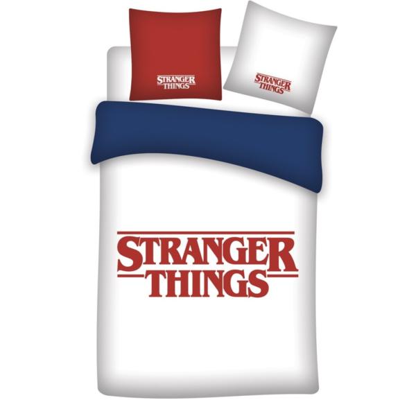 Housse de couette Stranger Things, Rouge/Bleu, 140x200cm, 1 personne, 100% Coton Oeko-Tex