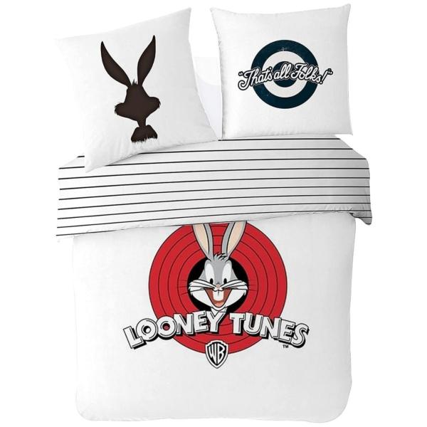 Housse de couette Looney Tunes Original, Blanc, 200x200cm, 100% Coton