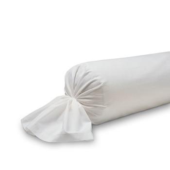 Taie de traversin unie, Blanc, 45x185cm, 100% Coton