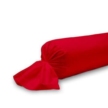 Taie de traversin unie, Rouge Pomme d'amour, 45x185cm, 100% Coton