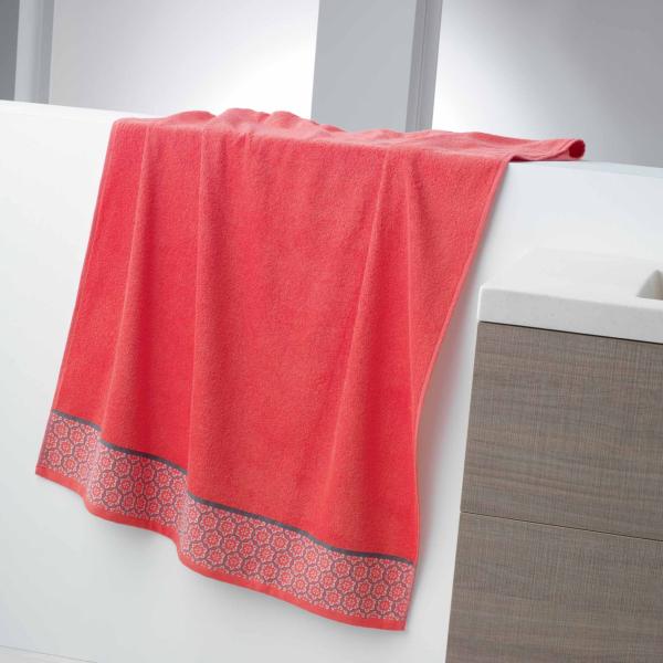 Drap de Bain Corail 90x150cm Gamme Adélie, 100% coton