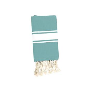 Fouta de plage Blue Bay, Gamme Hippie Chik, Bleu ciel, 100x190cm, 100% Coton, Douce et lgre