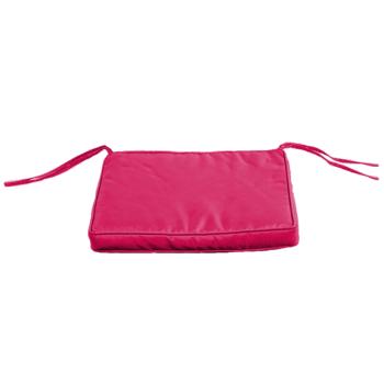 Essenciel, Galette de chaise d'extérieur, Confort et résistance, déhoussable, Déperlant, Fuchsia, 43x37x5cm, 100% Polyester, Attache liens, Finition passepoil