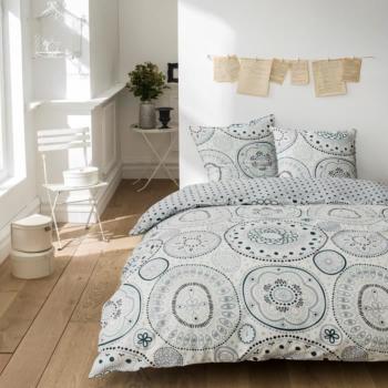 Housse de couette Bohémia, Réversible, Gris clair/Blanc, 240x260cm, 2 personnes, 100% Coton