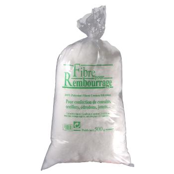 Fibre pour rembourrage, sachet de 500gr de fibre creuse silicone pour confection de coussin, oreiller, poupe, peluche, doudou