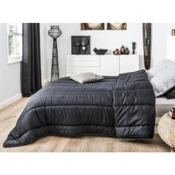 Couette effet peau de crocodile Noire, 220x240cm, 2 personnes, 450gr/m², 100% Microfibre