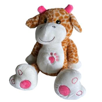 Grande Peluche Girafe XXL, Marron/Rose, 60cm, Toucher tout doux et moelleux, 100% Polyester