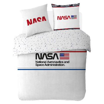 Housse de couette Nasa Chic, Blanc, Adulte, 220x240cm, 2 personnes, 100% Coton