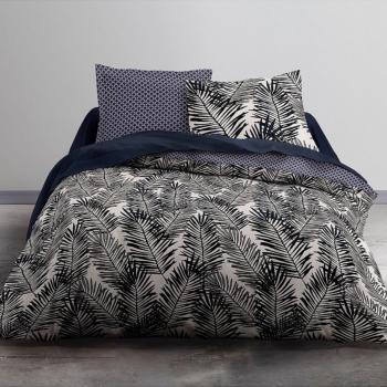 Housse de couette Jungle Leaf , Bleu foncé, Adulte, 220x240cm, 2 personnes, 100% Coton
