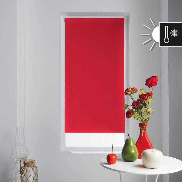 Store Enrouleur Occultant, 90x180cm, Rouge, 100% Polyester, Intérieur