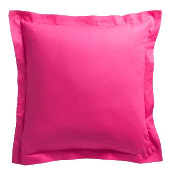 Taie d'oreiller unie, Fuchsia/Jus de Myrtille, 75x75cm, 100% Coton à volant plat