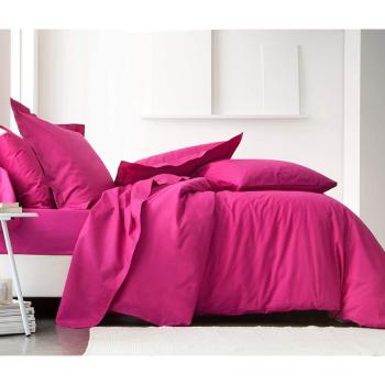 Housse de couette unie Rose Fuchsia/Jus de Myrtille, 140x200cm, 1 personne, 100% Coton 57 fils, Oeko-tex