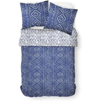 Housse de couette Paros, Blanc/Bleu, Gamme Cyclades, 220x240cm, 2 personnes, 100% Coton