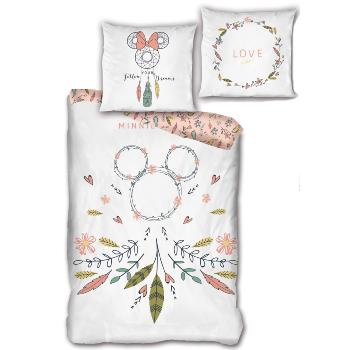 Housse de couette Minnie Follow your dreams, Rose/Blanc, Enfant, 140x200cm, 1 personne, 100% Coton Bio