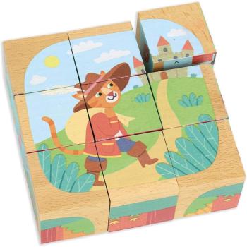 Vilac, 9 cubes en bois, Les contes, Multicolore, Jouet d'éveil en bois, Dès 2 ans