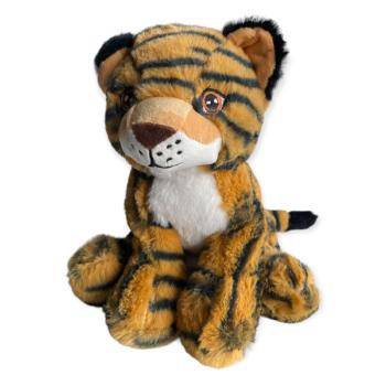 Peluche Riri le Tigre, Noir/Roux, 23cm, Position assise, Toucher agréable et tout doux, 100% polyester 