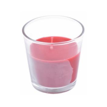 Bougie parfumée fruits rouges, 1 mèche, Diamètre 7.5cm, Pot en verre