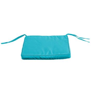 Essenciel, Galette de chaise d'extérieur, Confort et résistance, déhoussable, Déperlant, Turquoise, 43x37x5cm, 100% Polyester, Attache liens, Finition passepoil