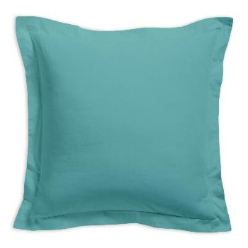 Taie d'oreiller unie, Turquoise/Diabolo Menthe, 75x75cm, 100% Coton  volant plat