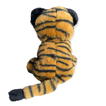 Peluche Riri le Tigre, Noir/Roux, 23cm, Position assise, Toucher agréable et tout doux, 100% polyester 