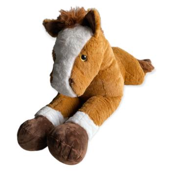 Peluche Cheval XXL Holly, Marron clair, 90cm, Position allonge, Toucher agrable et tout doux, 100% polyester 