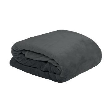 Couverture Moelleuse Doudou, Toucher tout doux, Anthracite/Gris foncé, 220x240cm, 100% Polyester