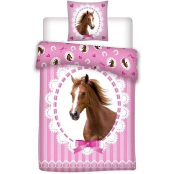 Housse de couette Pretty Horse, Cheval, Rose, Enfant, 140x200cm, 100% Microfibre de qualité