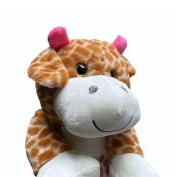 Grande Peluche Girafe XXL, Marron/Rose, 60cm, Toucher tout doux et moelleux, 100% Polyester