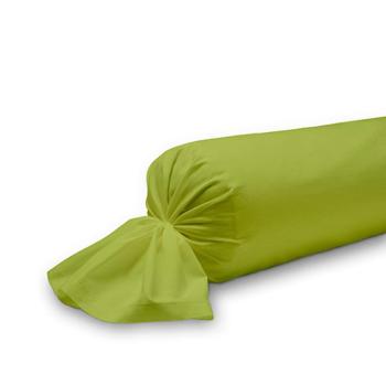 Taie de traversin unie, Vert fougère, 45x185cm, 100% Coton