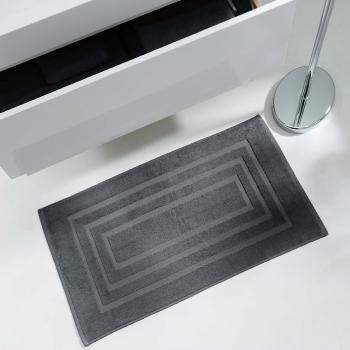 Tapis de sortie de Bain 50x85cm Uni Anthracite Gris foncé