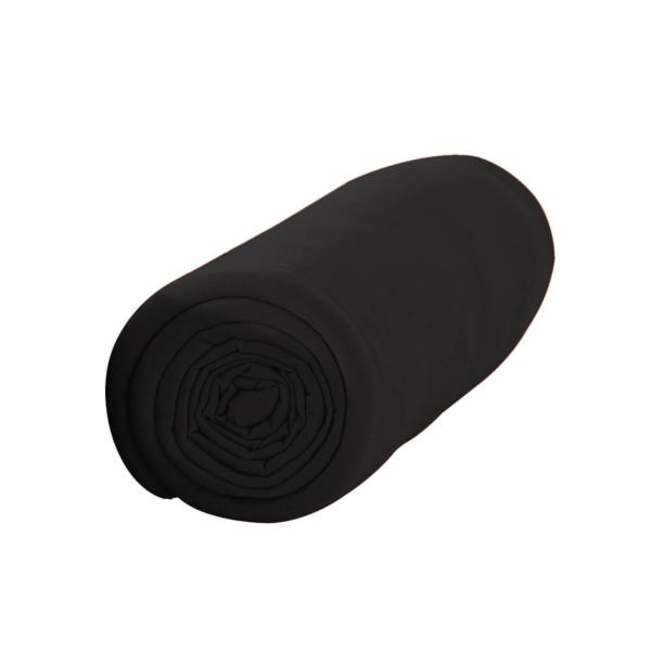 Drap housse Noir Réglisse, 140x190cm, 100% Coton