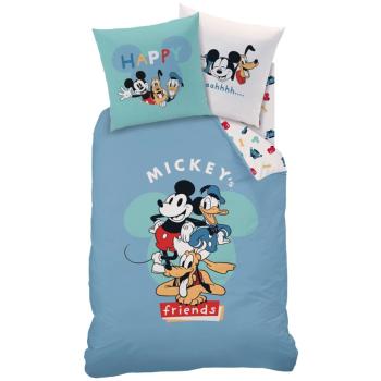 Housse de couette Mickey, Donald et Dingo, Bleu, Enfant, 140x200cm, 1 personne, 100% Coton