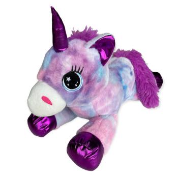 Peluche Licorne XL Universe, Violet, 56cm, Position allongée, Toucher agréable et tout doux, 100% polyester 