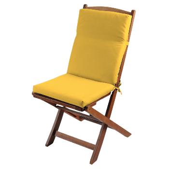 Coussin de chaise/fauteuil extérieur déhoussable, Jaune Moutarde, 40x90cm, 100% Polyester, Imperméable, Attache à clips