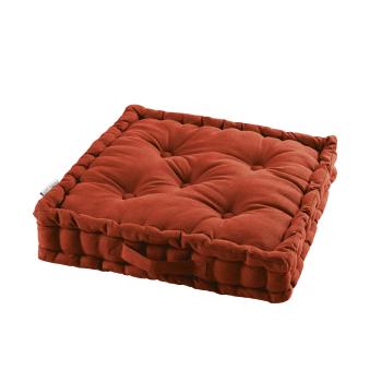 Coussin de sol Terracotta, Panama uni, 45x45x10cm, 100% Coton